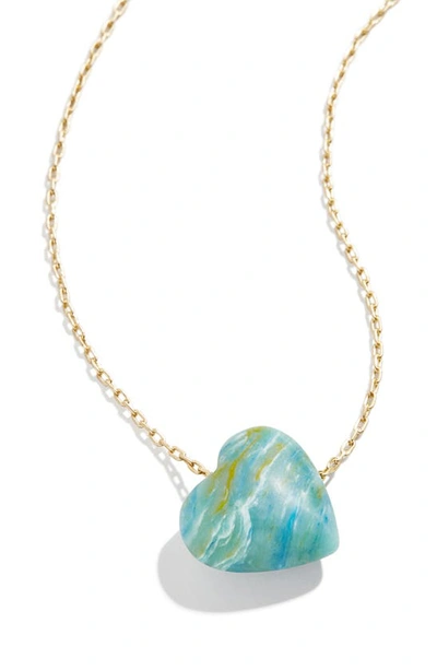 Baublebar Juno Stone Heart Necklace In Blue/gold