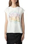 ZADIG & VOLTAIRE CECILIA SKULL REAPER STRASS EMBELLISHED ORGANIC COTTON GRAPHIC T-SHIRT