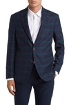 JACK VICTOR MIDLAND SOFT CONSTRUCTED PLAID STRETCH WOOL SPORT COAT