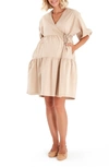 ACCOUCHÉE TIE WAIST A-LINE MATERNITY/NURSING WRAP DRESS