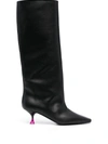 3juin Agata 095 High Heels Ankle Boots In Black Leather