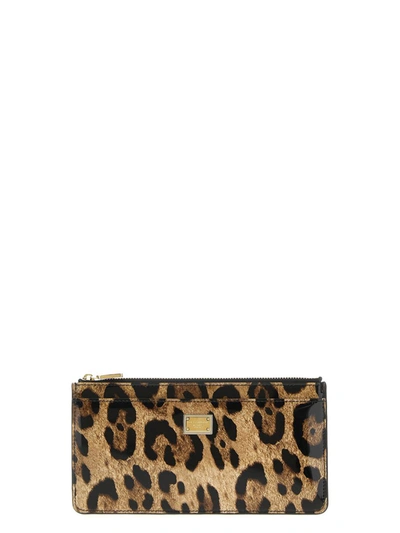 Dolce & Gabbana Leopardo Midi Card Holder In Multicolor