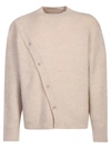 Jacquemus Le Cardigan Pau Asymmetric Jumper In Beige