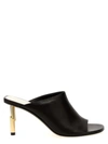 Lanvin Golden Heel Leather Mules With Open Toe In Brown