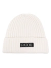 Patou Logo-patch Ribbed Beanie In White