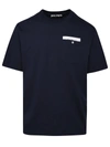 PALM ANGELS SARTORIAL TAPE T-SHIRT IN NAVY COTTON