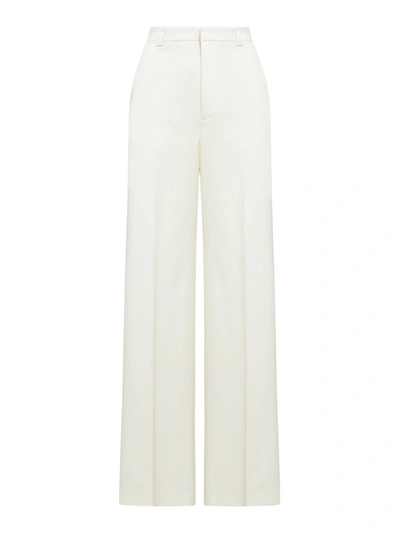 Red Wide Leg Trousers In White