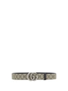 Gucci Reversible Belt Featuring Monogram Pattern In Gray