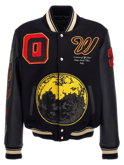 Off-white Patch-detail Bomber Jacket In Blue