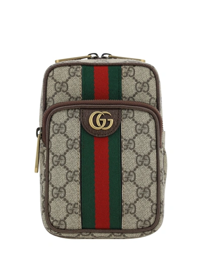 Gucci Ophidia Gg Front-pocket Belt Bag In Brown