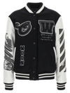 Off-white College Wool-blend Varsity Jacket
