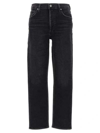 AGOLDE RILEY LONG JEANS BLACK