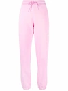 Msgm Pink Logo-print Cotton Joggers In Pink