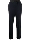 P.a.r.o.s.h Wool Blend Straight-leg Trousers With Cuffed Hem In Blu