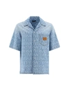 Versace All-over Logo Denim Shirt
