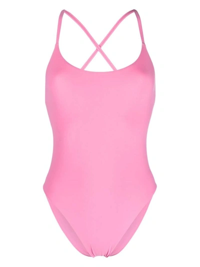 Lido Criss-cross Straps High-cut Swimsuit In Pink