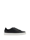 Axel Arigato 90 Clean Black Low Top Sneakers With Logo Lettering On The Side In Leather Man In Black