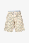 VERSACE ALL-OVER LOGO PRINT BOARDSHORTS