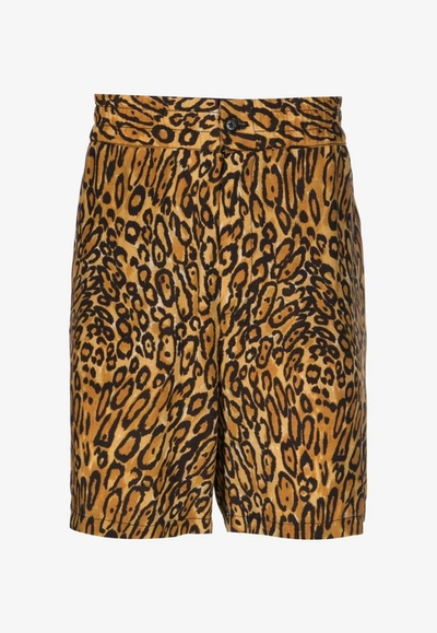 Moschino Animal-print Shorts In Multicolor
