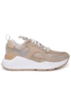 BURBERRY BURBERRY DONNA SEAN 32 SNEAKERS IN BEIGE LEATHER BLEND