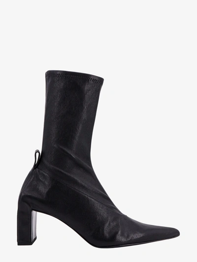 Jil Sander Stretch Leather Boots In Black