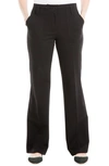 Max Studio Ponte High Waist Straight Leg Pants In Black-black
