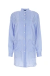 Prada Striped Silk Shirt With Mandarin Collar In Multicolor