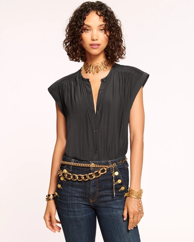 Ramy Brook Amelia Button-front Blouse In Black