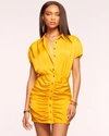 Ramy Brook Violet Ruched Mini Dress In Marigold