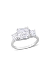 Delmar Octagon Asscher Cut Moissanite Ring In White