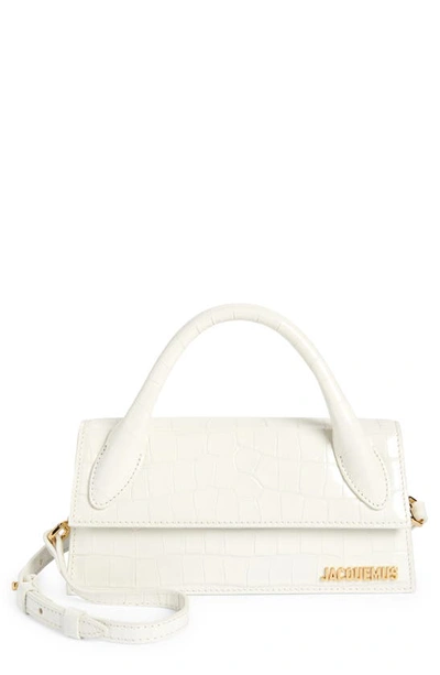 Jacquemus White Le Chiquito Long Leather Top-handle Bag