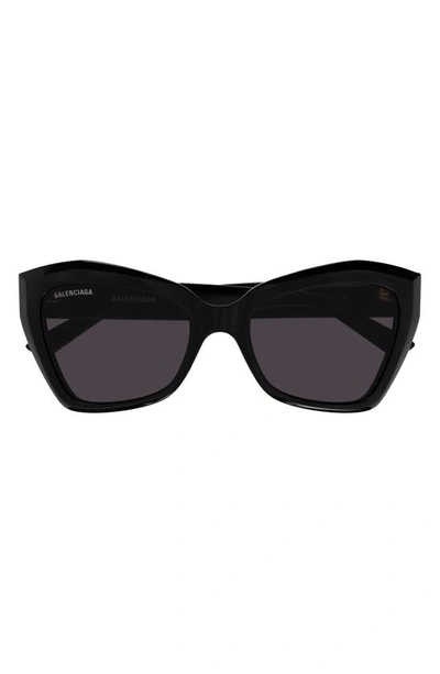 Balenciaga 56mm Geometric Sunglasses In Black