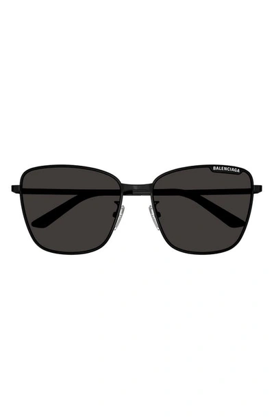 Balenciaga Bb0279sa Metal Alloy Butterfly Sunglasses In Shiny Black