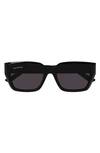 Balenciaga 54mm Rectangular Sunglasses In Black