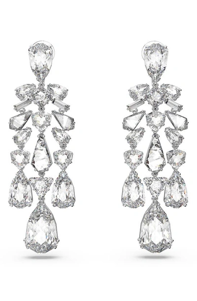 Swarovski Mesmera Crystal Chandelier Clip-on Earrings In White