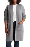 By Design Mel Pocket Cardigan In Charcoal Heather