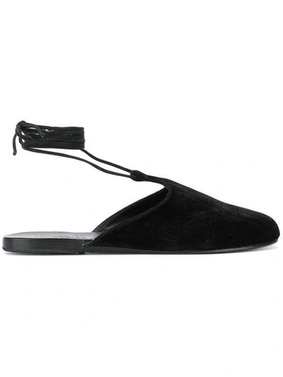Ancient Greek Sandals Epithymia Velvet Sandals In Black