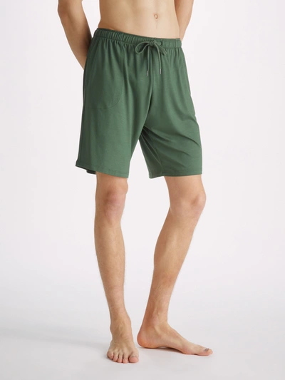 Derek Rose Men's Lounge Shorts Basel Micro Modal Stretch Hunter Green