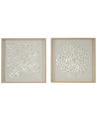 Peyton Lane Set Of 2 Coastal Shells Shadow Boxes
