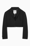 Cos Cropped Wool Blazer In Black