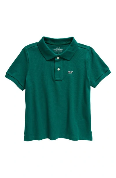 Vineyard Vines Kids' Heritage Cotton Piqué Polo In Turf Green