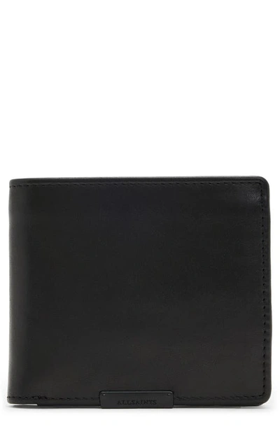 Allsaints Blyth Leather Bifold Wallet In Black