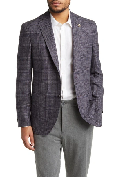 Ted Baker Karl Slim Fit Soft Construction Plaid Wool Sport Coat In Grey