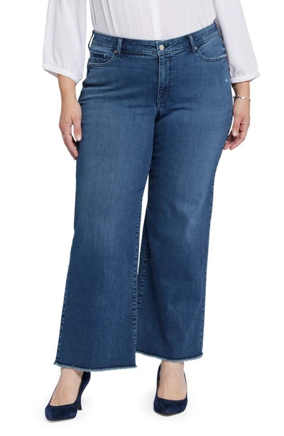 Nydj Teresa Fray Hem Ankle Wide Leg Jeans In Riverwalk