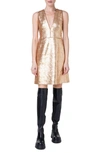 Akris Sequin Long Sleeve Pinafore Dress In 032 Gold