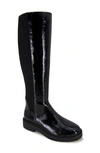 Andre Assous Viva Knee High Boot In Black Crinkle Patent