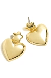 Madewell Puffy Heart Statement Earrings In Pale Gold