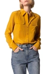 Equipment Slim Signature Silk Shirt In Orange