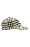 Burberry Ekd Check Baseball Cap In Stone