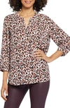 Nydj High-low Crepe Blouse In Evita